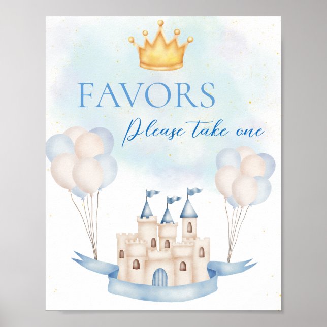 Póster Favorece a FairyTale Prince Castle Crown Balloon F (Frente)