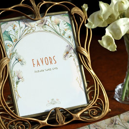 Póster Favorece a los invitados del Rótulo Daisy Art Nouv