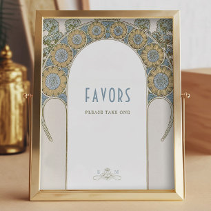 Póster Favorece a los invitados del Rótulo Viñar Art Nouv