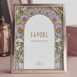 Póster Favorece a los invitados del Rótulo Viñar Art Nouv