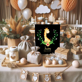 Póster Favorece al Rótulo Giraffe Baby Shower Poster
