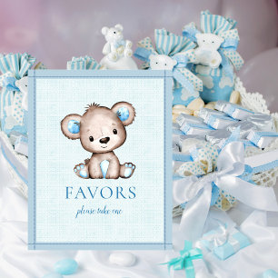 Póster Favorece el Baby Shower de la mesa de corte de oso