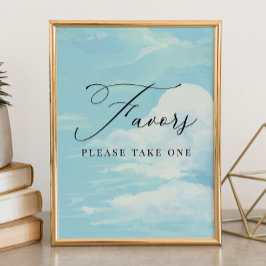 Póster Favorece el Rótulo Blue Sky Cloud Baby Shower
