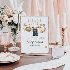 Póster Favorece el Rótulo Calabaza Rustic Fall Baby Showe