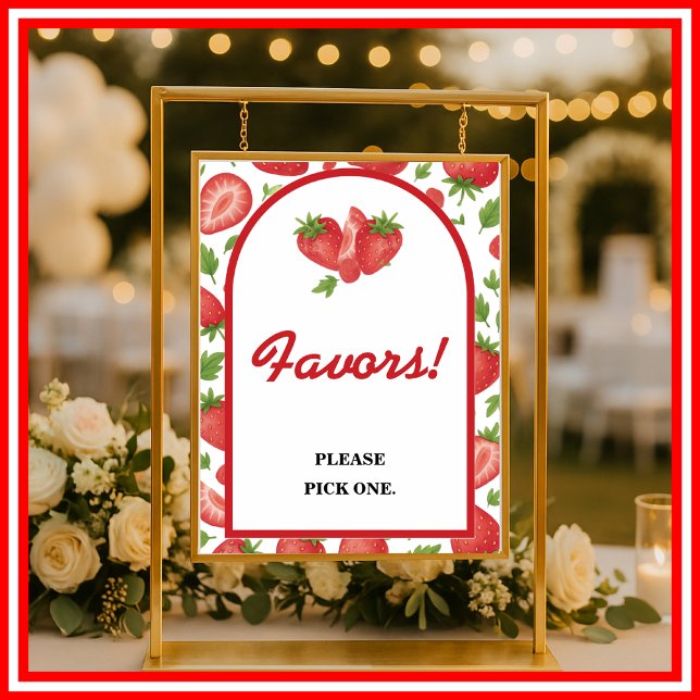 Póster Favorece el Rótulo Fresa Berry Sweet Baby Shower (Subido por el creador)