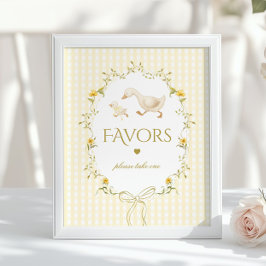 Póster Favorece gingham neutro de Silly Goose