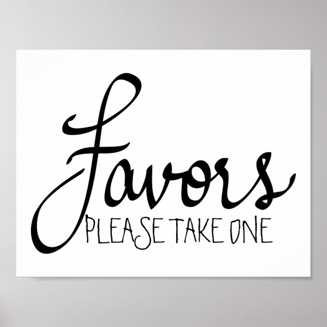 Póster Favorece la caligrafía simple Boda moderna (Frente)