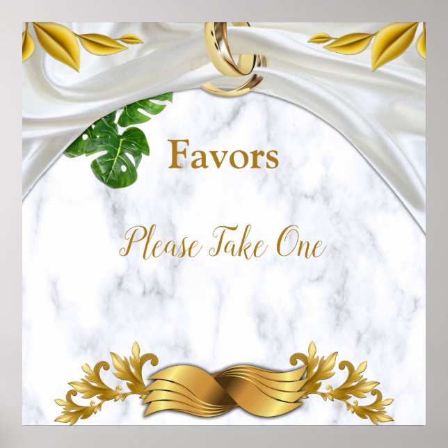 Póster Favores de la boda tropical romántica (Frente)