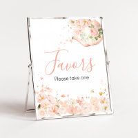 Favores de Té Floral Rosa para Dos para Baby Showe