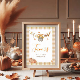 Póster Favores Pequeña Calabaza Boho Baby Shower de Otoño