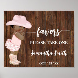 Póster Favores Por favor, tome un Baby Shower de una chic