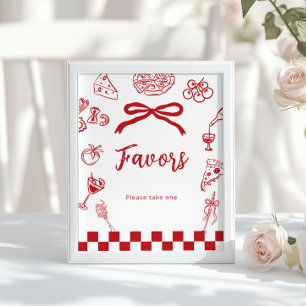 Póster Favores tema italiano That's Amore para despedida