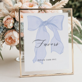 Póster Favoritos Baby Shower Blue Bow