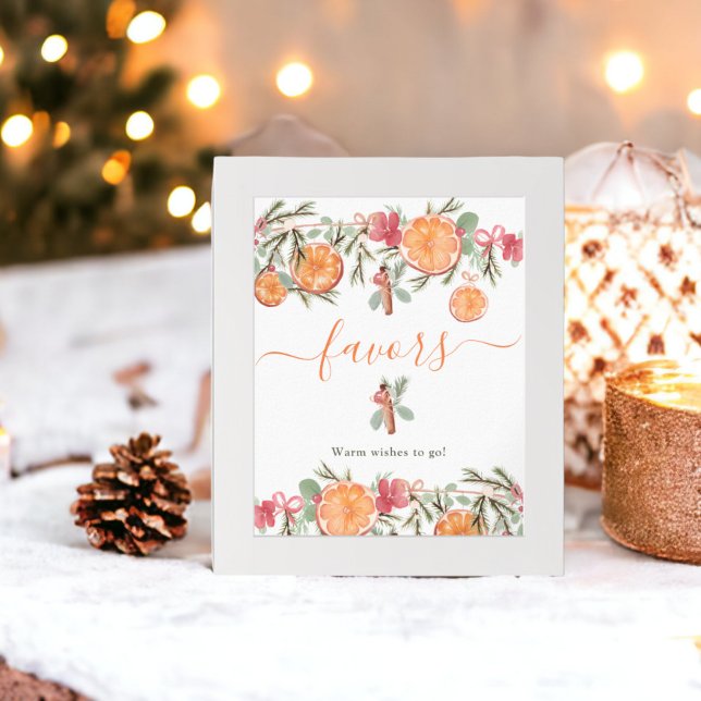 Póster Favoritos de Boho Winter Dried Citrus Floral Brida (Boho Winter Dried Citrus Floral Bridal favors Poster)
