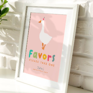 Póster Favoritos de Cumpleaños 2 de Pato Tonto Rosa Lindo