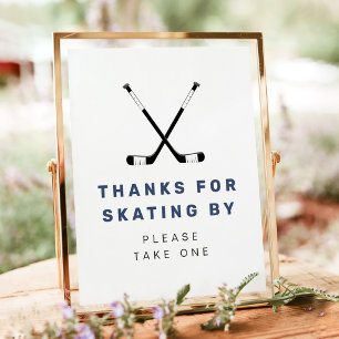 Póster Favoritos de cumpleaños con tema de hockey de WAYN