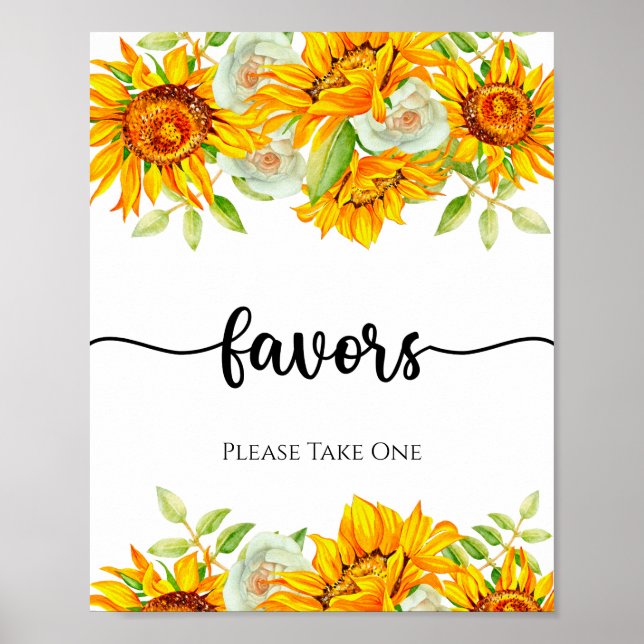 Póster Favoritos de girasol por favor tome un Poster (Frente)