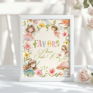 Póster Favoritos de Hadas Jardín Encantado Cumpleaños Bri