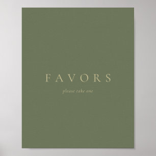 Póster Favoritos de texto personalizado Simple Oro Verde 