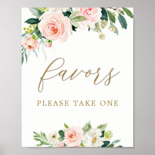Póster Favoritos de Tratamiento Floral de Acuarela de Ros