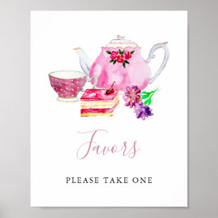 Póster Favoritos Fiesta de Despedida de Soltera Té Rosa A