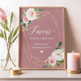 Póster Favoritos Florales Rosados Polvorientos Por Favor 