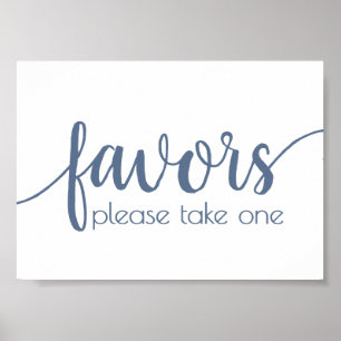 Póster Favoritos simples Dusty Blue Wedding Party Event