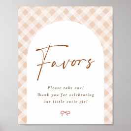 Póster Favors Sign Cutie Pie Thanksgiving Baby Shower