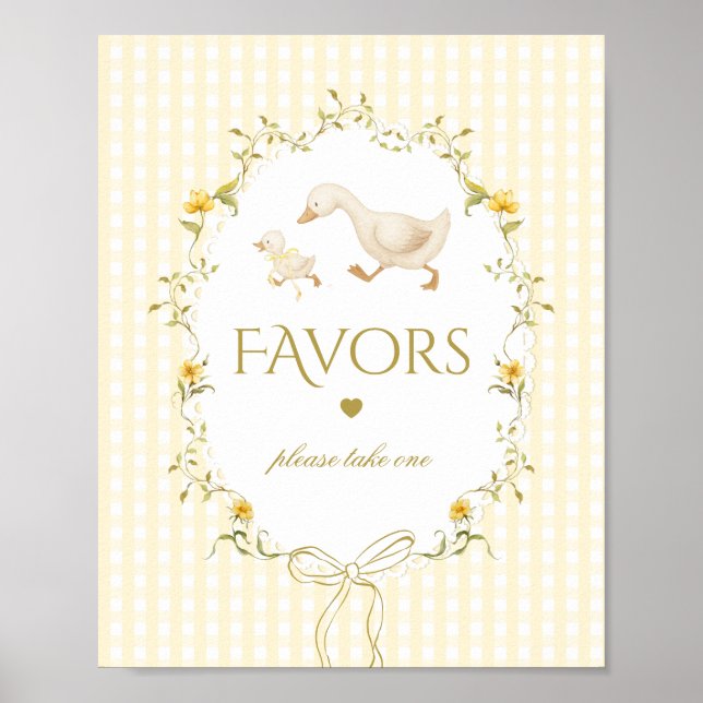 Póster Favors Silly Goose gender neutral gingham (Frente)