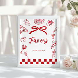 Póster Favors That's Amore Italian theme bridal shower