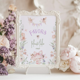 Póster Favors Whimsical Fairy First Birthday Wildflower
