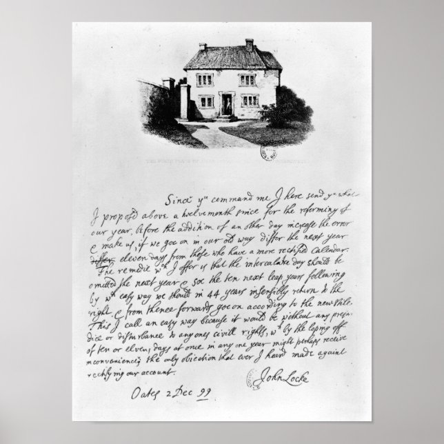 Póster Fax de la carta que ilustra la casa en (Frente)