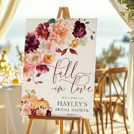 Póster Faye Fall In Love Bridal Shower Welcome Sign