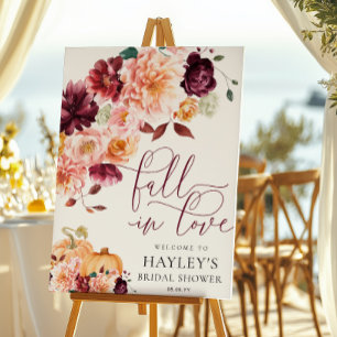 Póster Faye Fall In Love Bridal Shower Welcome Sign