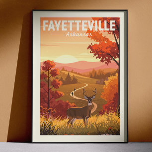 Póster Fayetteville Arkansas vintage