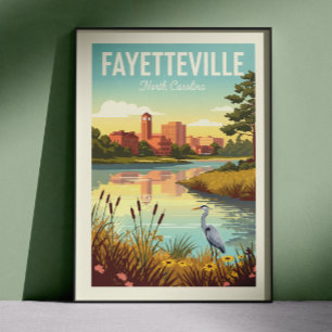 Póster Fayetteville vintage Carolina del Norte