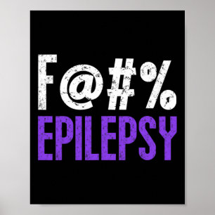 Póster Fck Epilepsy Awareness Mes Luchador de Cinta Púrpu