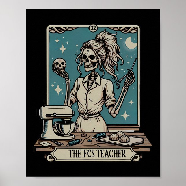 Póster Fcs Teacheton Skeleton Halloween Familia Y Consumi (Frente)
