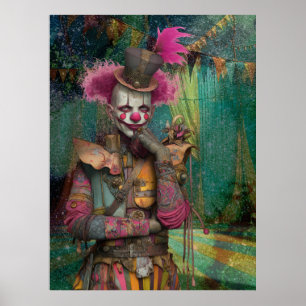 Póster FD2 11 Circus Clown Art Vintage Retro Carnaval