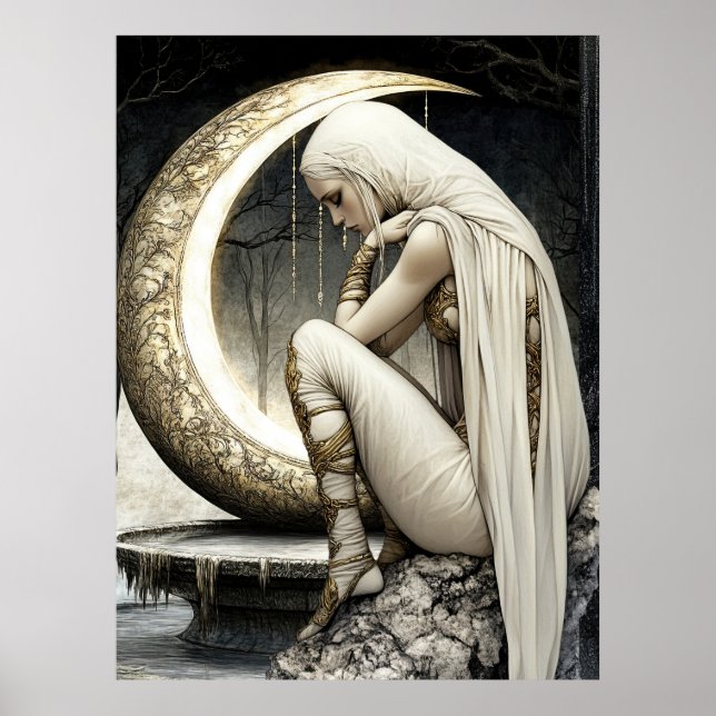 Póster FD2 29 Luna Creciente Encantada Diosa (Frente)