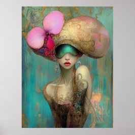 Póster *~* FD2 35 Ornate Nouveau Fantasía Mujer Etérea