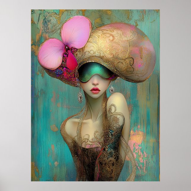 Póster *~* FD2 35 Ornate Nouveau Fantasy Ethereal Woman  (Frente)