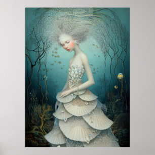 Póster *~* FD2 3  Diosa del Agua Fantasía Sirena del Mar 
