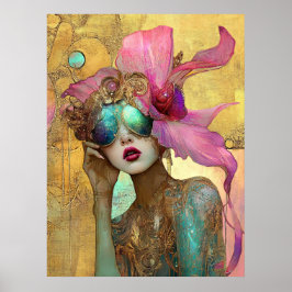 Póster *~* FD2 8 Ornate Nouveau Fantasía Mujer Etérea