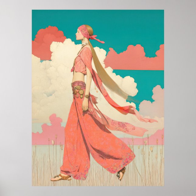 Póster ^~* FD2 Bohemia Boho Cocktail Glam Woman 8 (Frente)