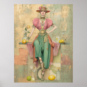 Póster ^~* FD2 Boho 39 Mujer Bebe Hippie Flor