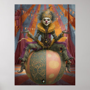 Póster FD2 Circus Clowe Art 4 Vintage Retro Carnaval