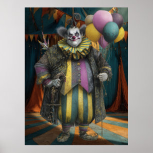 Póster FD2 Circus Clowe Art 5 Viejo Carnaval Retro