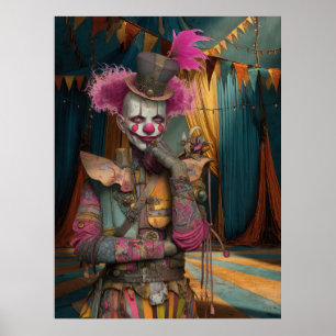 Póster FD2 Circus Clown Art 11 Vintage Retro Carnaval