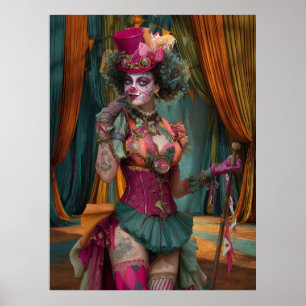 Póster FD2 Circus Clown Art 12 Vintage Retro Carnaval